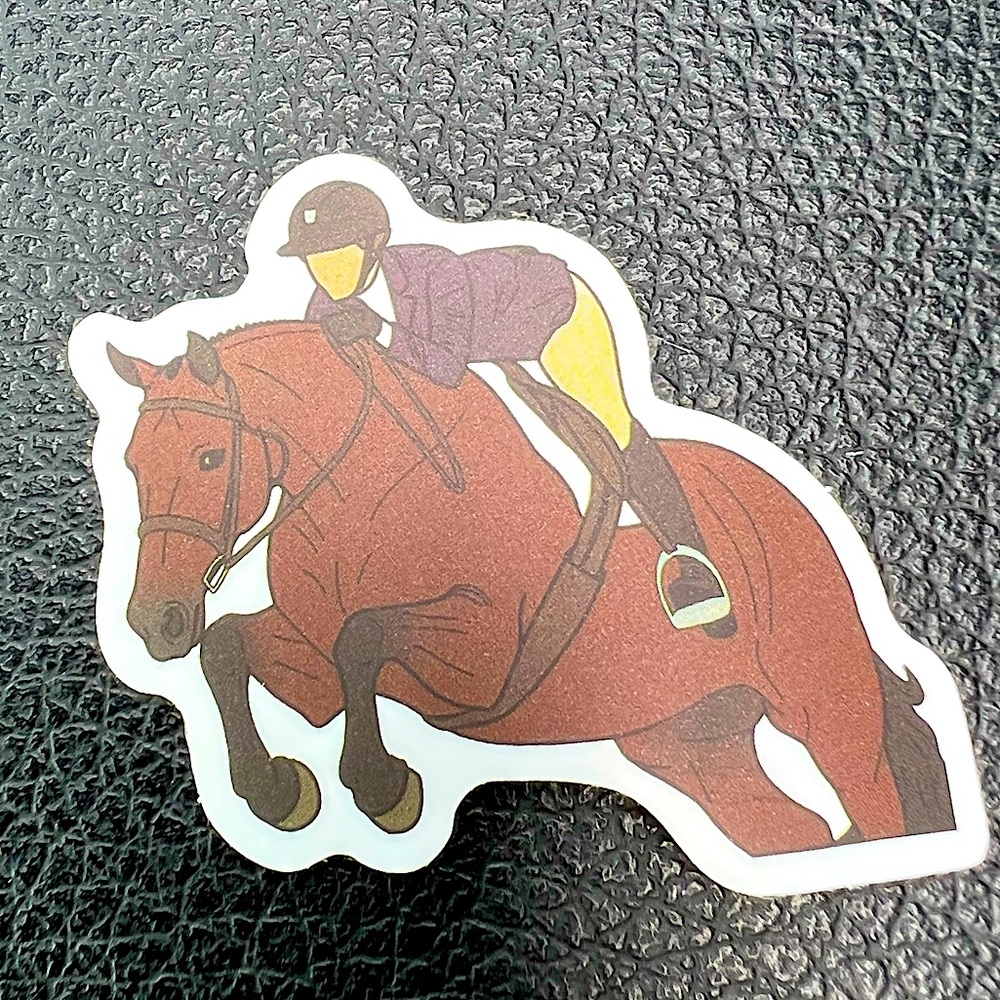 Show Jumper Equestrian Horse Girl Horse Boy Cowboy CowGirl Single Decor Sticker